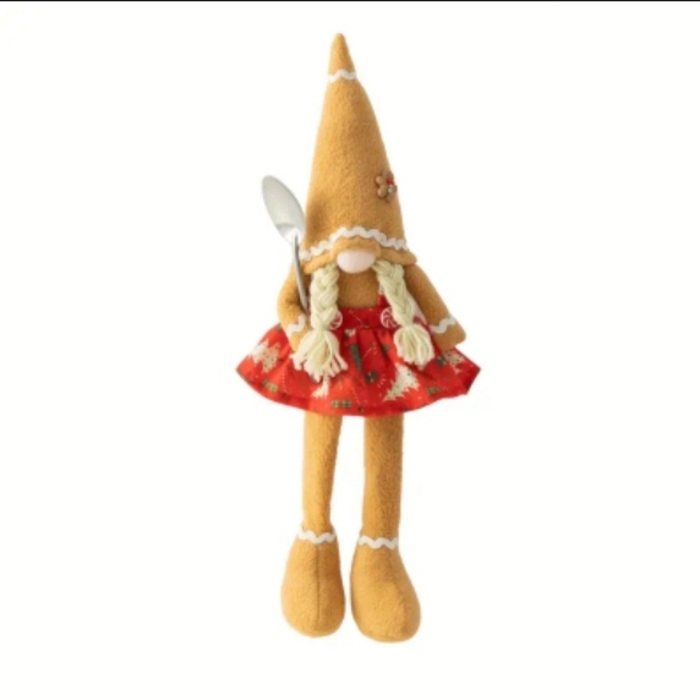 Set of Man and Woman Gingerbread Gnomes with Flatware - Picture 3 of 3